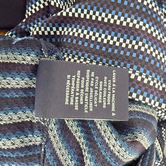 Robert Graham Short Sleeve Knit Polo Shirt MAGNUM Navy Geometric M - Picture 4 of 6